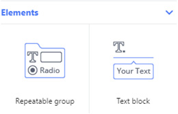 repeatable group, text block - completely customize the form's layout